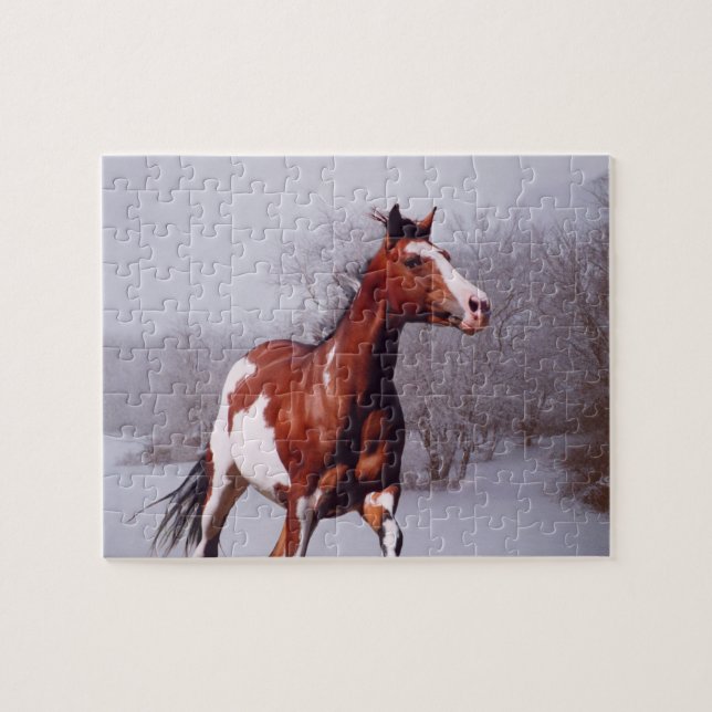 Paint Horse Snow Puzzle (Horizontal)
