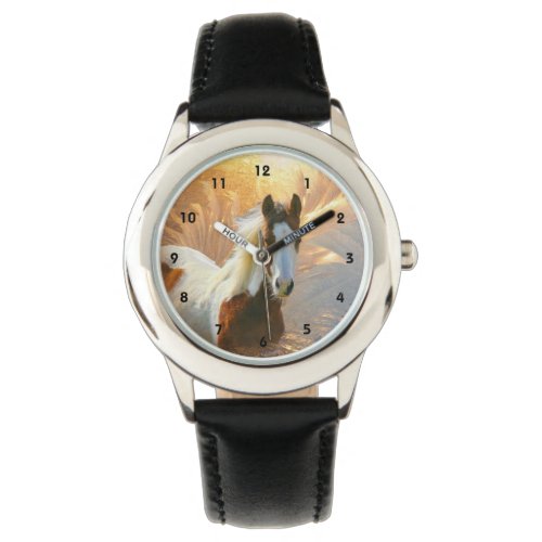 Paint Horse Stainless Steel Kids Watch