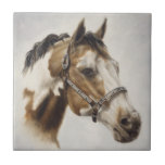 Paint Horse Tile<br><div class="desc">Add great design to your kitchen or bath with unique western art inspired horse tiles! Fun and functional, these tiles can be used to accent your country western décor or used as a trivet to protect your table from daily wear and tear. Beautifully designed from an original oil painting titled...</div>