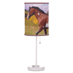 Paint Horse trotting flowers Table Lamp