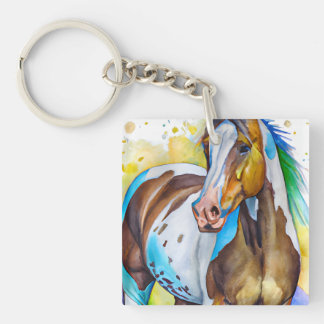 Paint Horse Watercolor Keychain