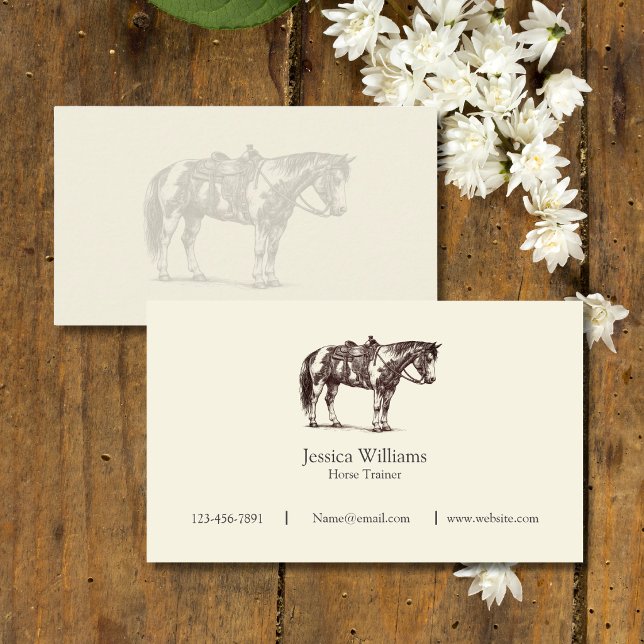 Paint Horse Western Training Business Cards (Creator Uploaded)