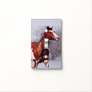 Paint Horse winter Light Switch Cover