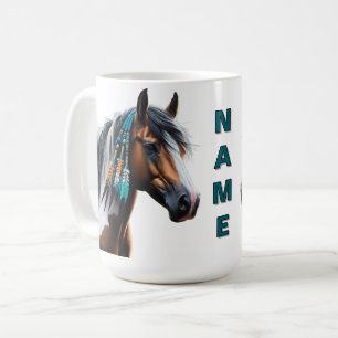 Paint Horse with Native Beads Coffee Mug