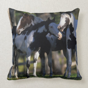 Paint Horses Throw Pillow