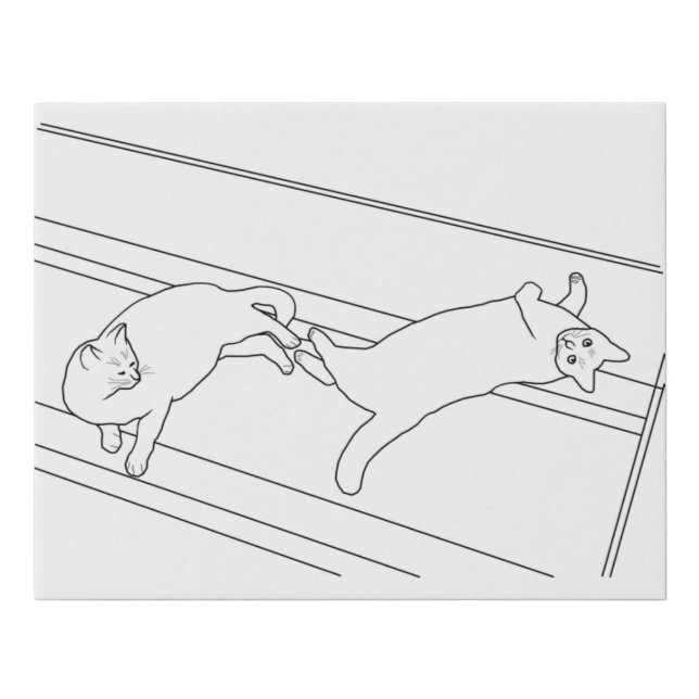Paint It Cat Friends Touching Feet Canvas (Front)