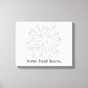 Paint It Easy Star Fireworks Your Text Canvas Print