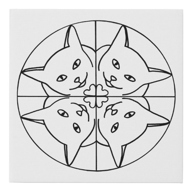 Paint It Kaleidoscope Cats on Faux Wrapped Canvas (Front)