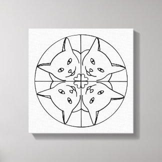 Paint It Kaleidoscope Cats on Wrapped Canvas Print