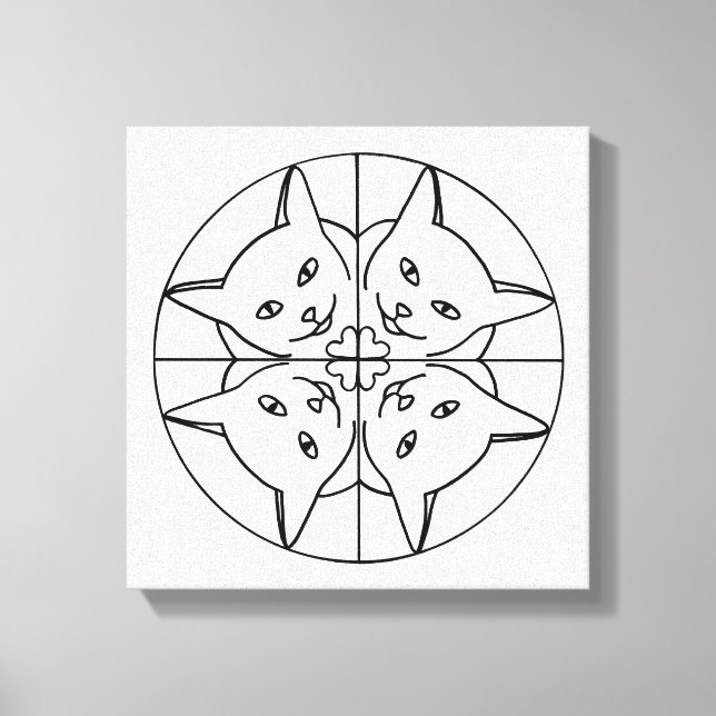 Paint It Kaleidoscope Cats on Wrapped Canvas Print (Front)