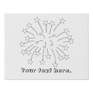 Paint It Star Fireworks Your Text Faux Canvas