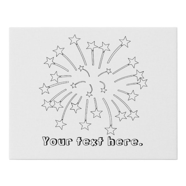 Paint It Star Fireworks Your Text Faux Canvas (Front)