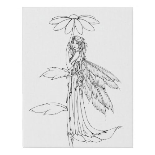 Paint it Yourself Flower Fairy by Molly Harrison Faux Canvas Print