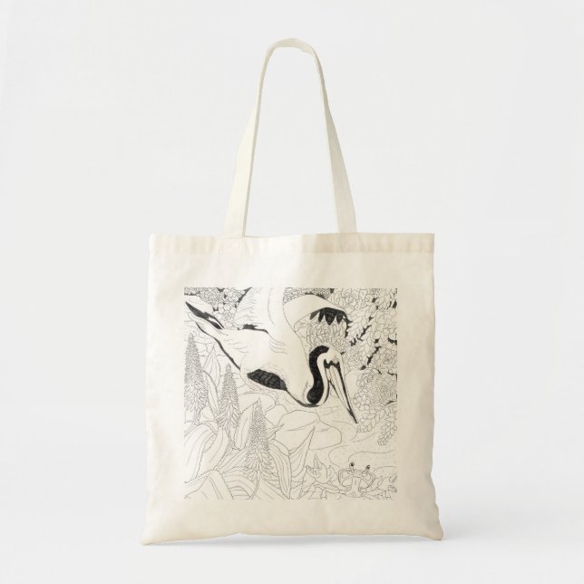 Paint-it-Yourself Tote- Happy Hollow Pelican Tote Bag (Front)