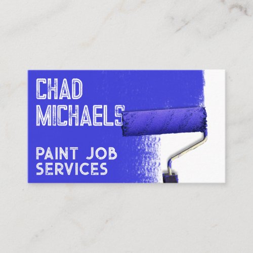 Paint job inspired blue and red  business card