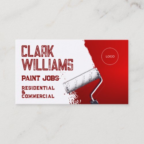 Paint job inspired modern red business card
