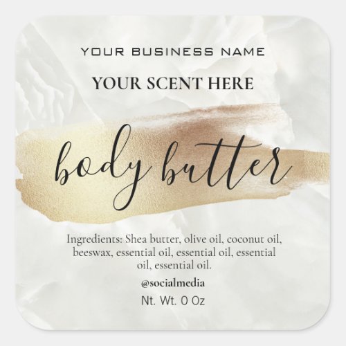 Paint Line Gold Marble Body Butter Labels