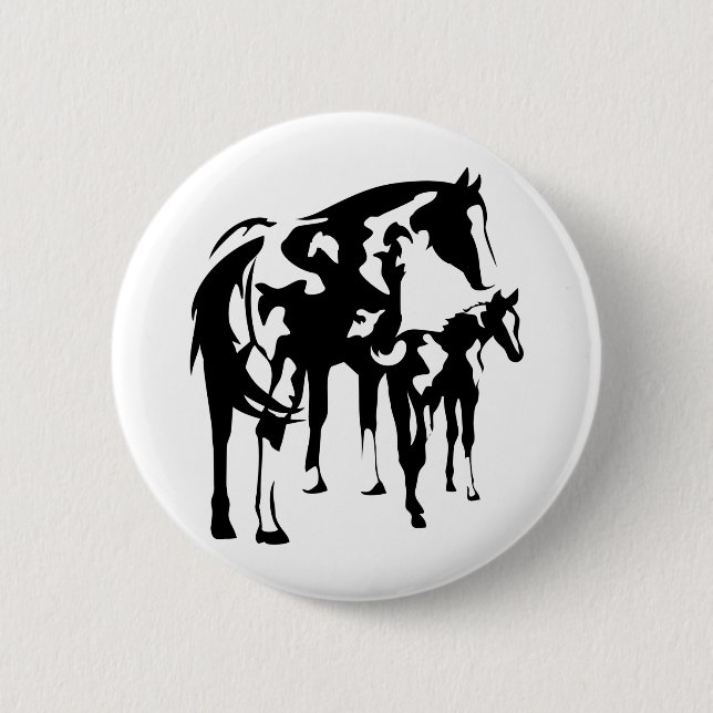Paint Mare and Foal Pinback Button (Front)