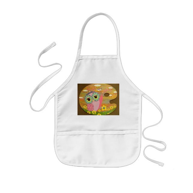 Paint My Love Owl Kids' Apron (Front)