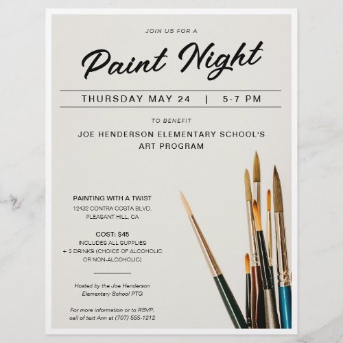 Paint Night Fundraiser Flyer