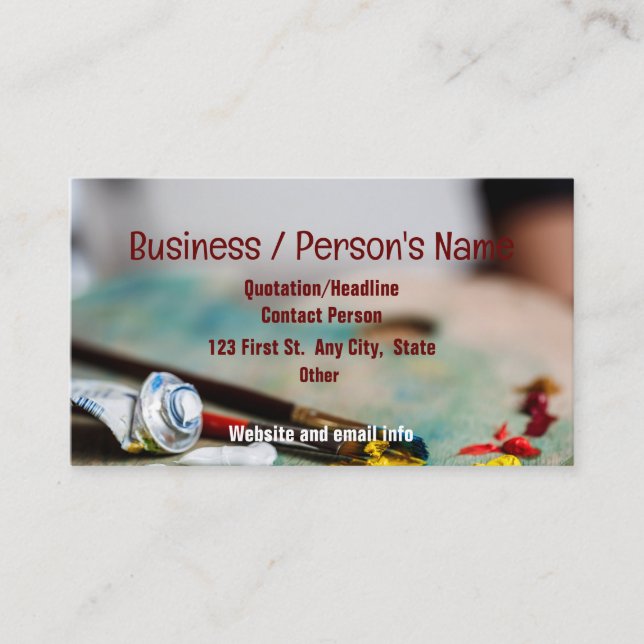 Paint Painter Artist Palette Painting Business Card (Front)