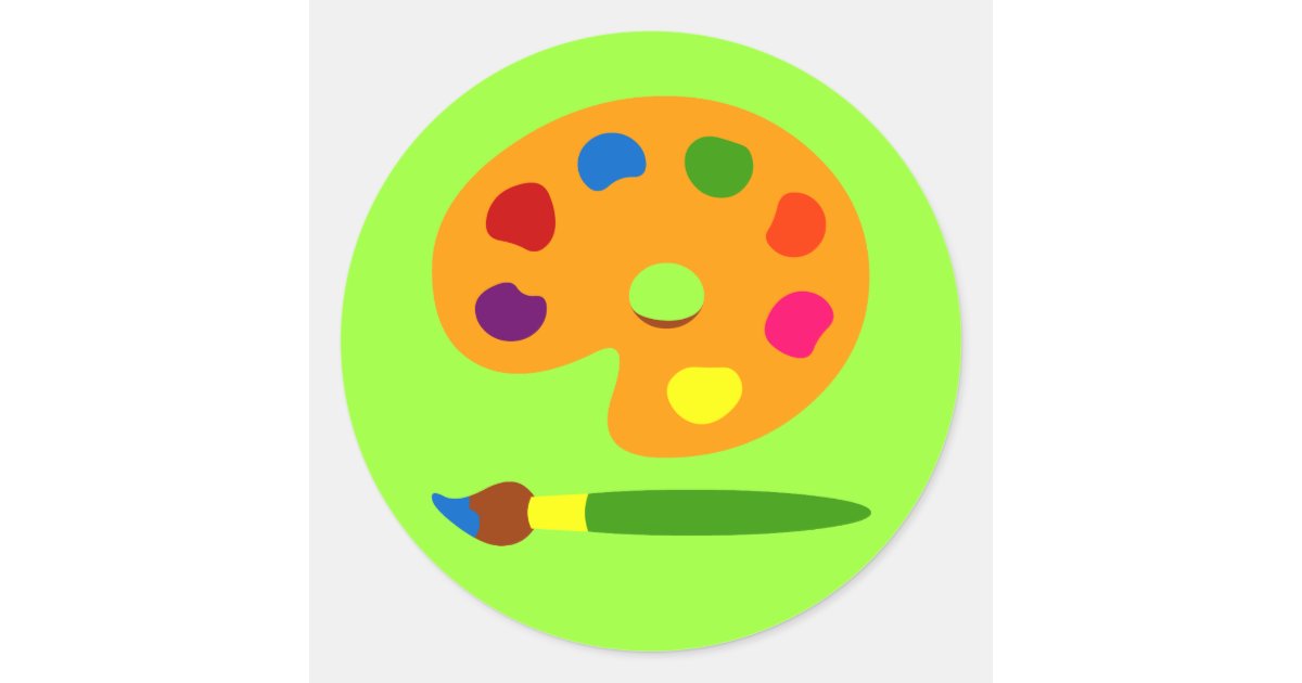 Paint Palette Art Classic Round Sticker Zazzle