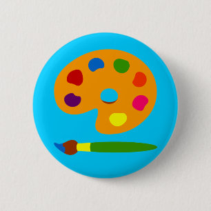 Paint Palette Art Pinback Button