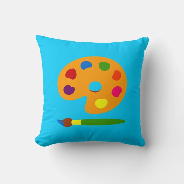 Paint Palette Art Throw Pillow (Front)