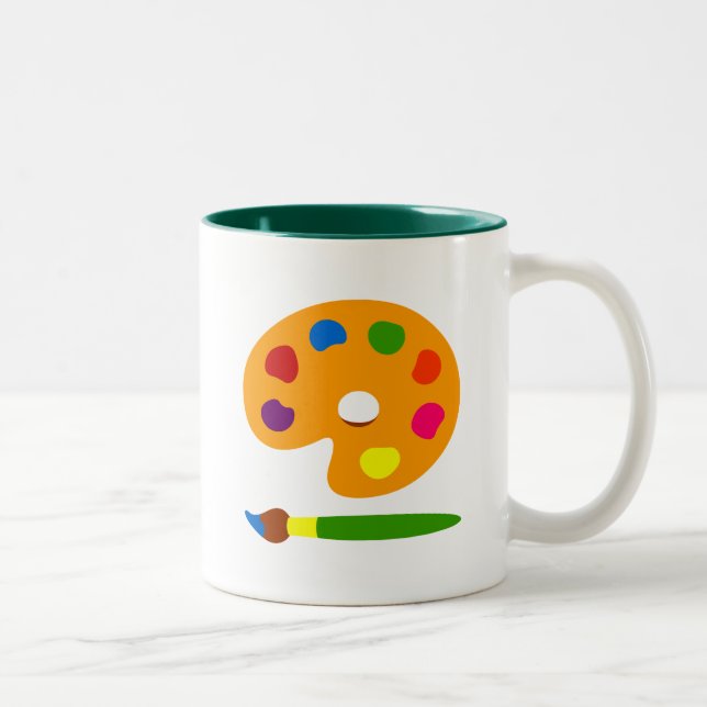 Paint Palette Art Two-Tone Coffee Mug (Right)