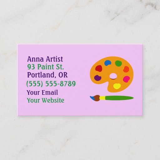 Customizable Paint Palette Artist Business Cards