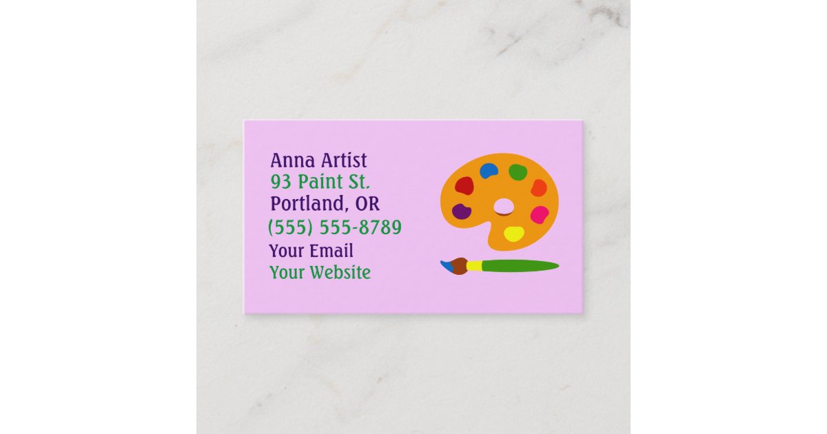 Paint Palette Artist Business Cards Zazzle