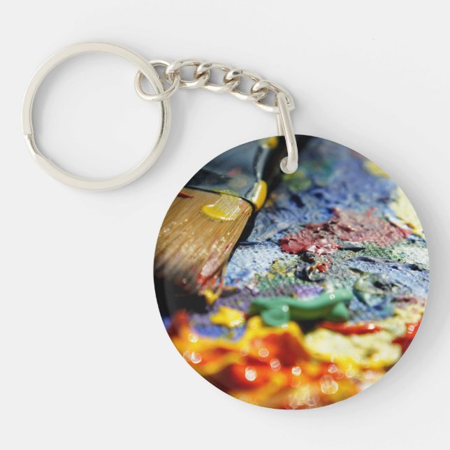 Paint Palette Closeup Keychain (Front)