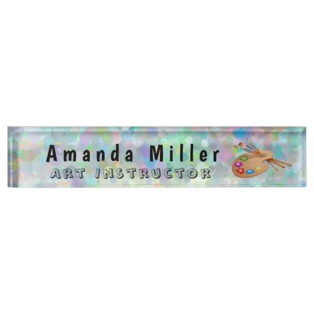 Paint Palette Desk Name Plate (Front)