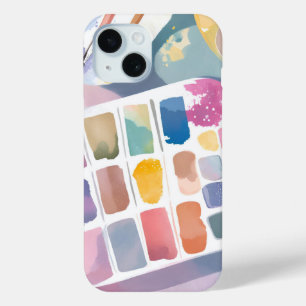 Paint Palette Pretty Art Colorful Watercolor iPhone 15 Case