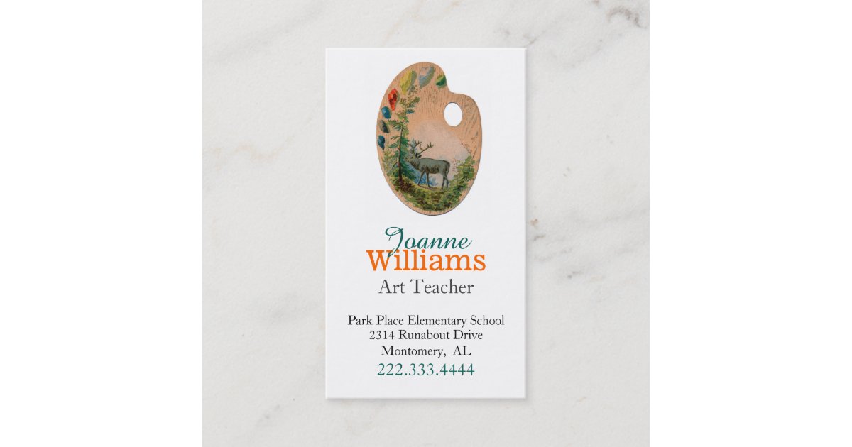 Paint Pallet Art Teacher Business Card Zazzle