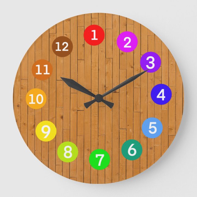 Paint Pallette Rainbow Colors Large Clock (Front)
