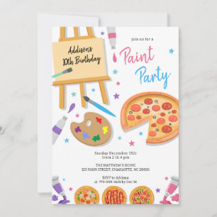 Paint Party Art Birthday Invitation