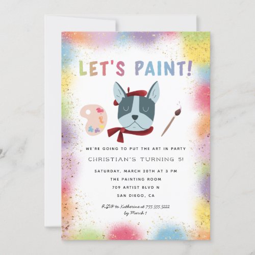 Paint Party  Art Birthday Party Invitation