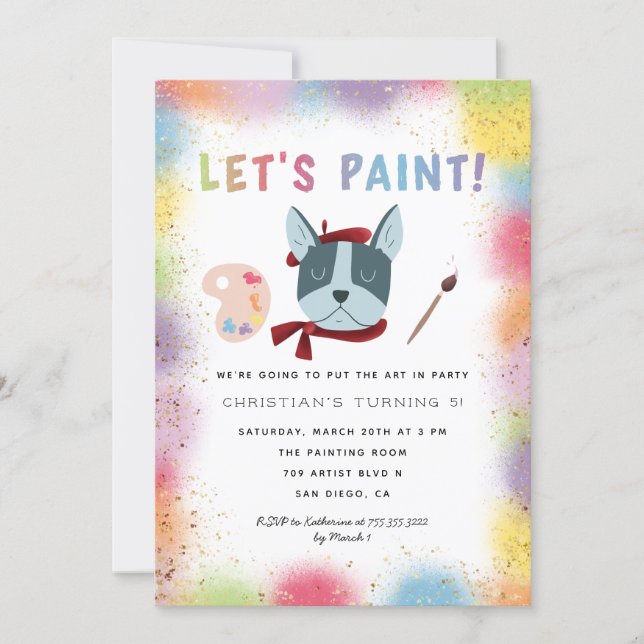 Paint Party | Art Birthday Party Invitation (Front)