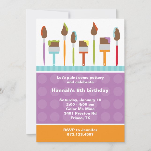 Paint Party Invitations (Front)