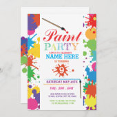 PAINT PARTY INVITE KIDS NEON FUN ART INK BIRTHDAY (Front/Back)