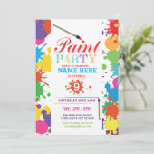 PAINT PARTY INVITE KIDS NEON FUN ART INK BIRTHDAY (Standing Front)