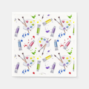 Paint Party Paper Napkins, Art Birthday Party Napkins