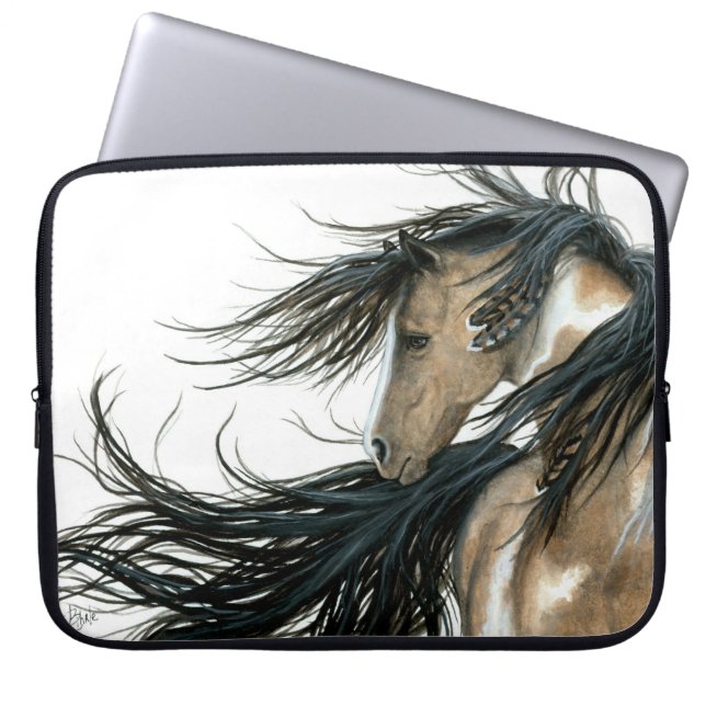Paint Pinto Majestic Horse by Bihrle Laptop Sleeve (Front)