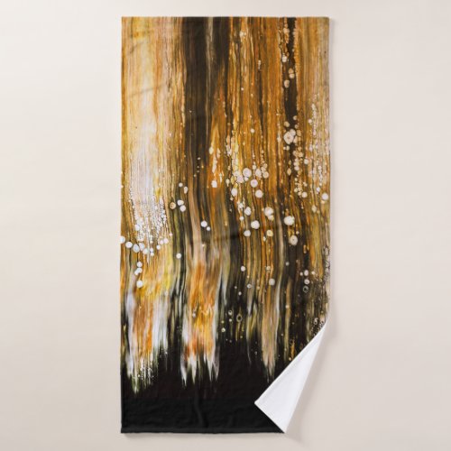 Paint Pour Cells Swipe Abstract Art Bath Towel