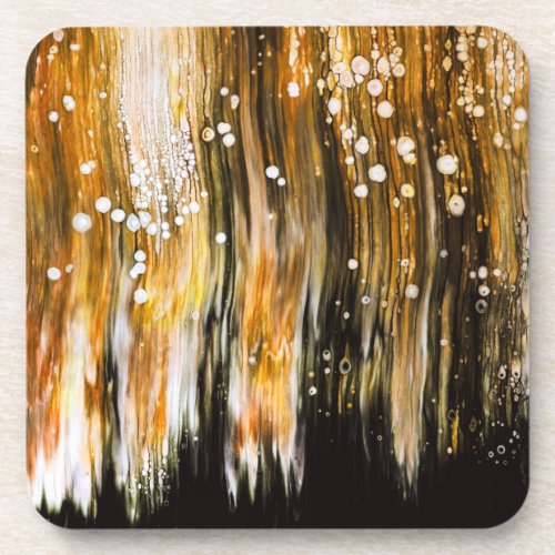 Paint Pour Cells Swipe Abstract Art Beverage Coaster