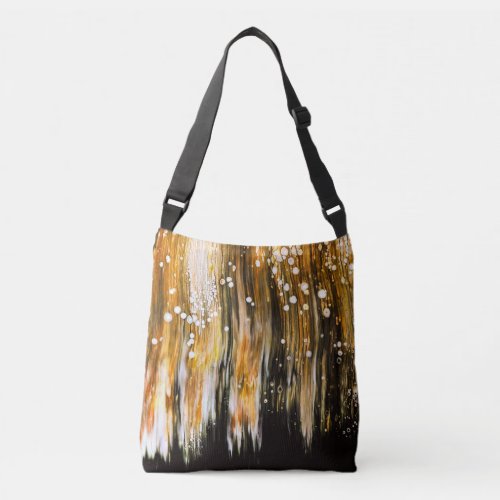 Paint Pour Cells Swipe Abstract Art Crossbody Bag