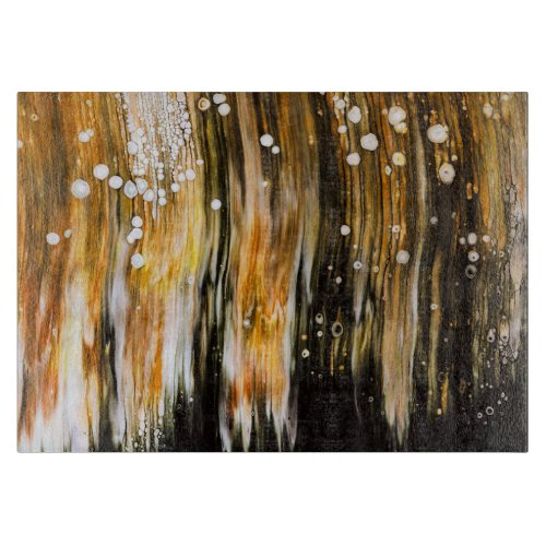 Paint Pour Cells Swipe Abstract Art Cutting Board