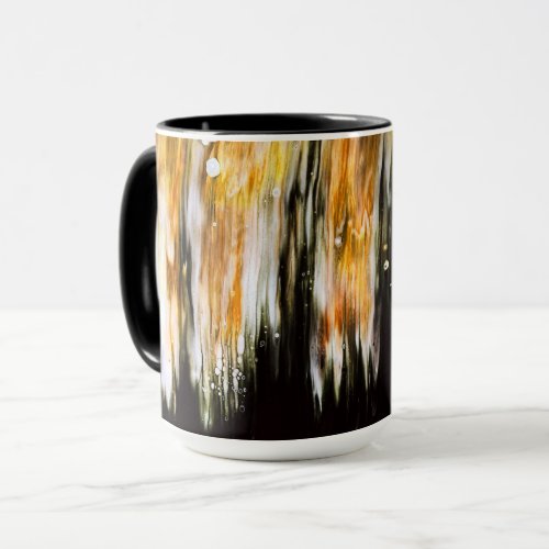 Paint Pour Cells Swipe Abstract Art Large Mug