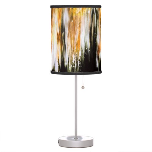 Paint Pour Cells Swipe Abstract Art Table Lamp